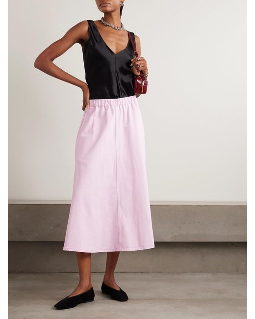 Agolde Pink Maria Mcmanus Organic Denim Midi Skirt