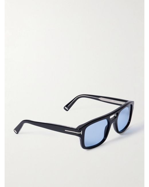 Tom Ford Blue Icon Aviator-Style Acetate Sunglasses