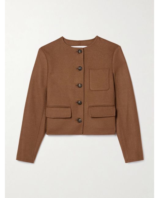Veste Raccourcie En Laine Mélangée Lyssa Veronica Beard en coloris Brown
