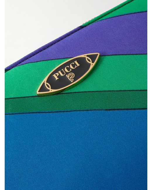 Emilio Pucci Blue Printed Shell Clutch
