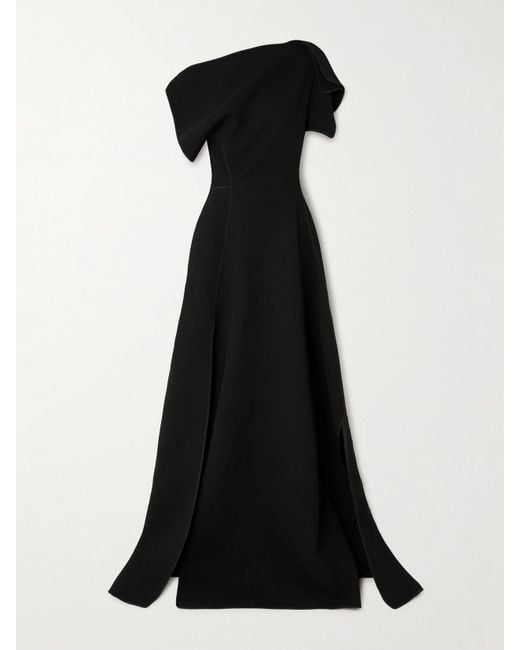 Maticevski Black Synergy Off-The-Shoulder Draped Crepe Gown