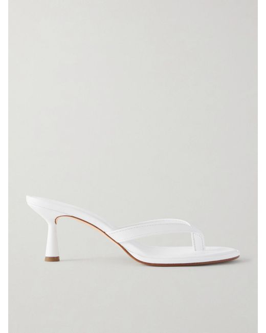 Aeyde White Daphne Leather Sandals
