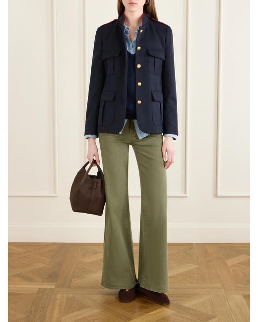 Nili Lotan Blue Silas Wool-Gabardine Jacket