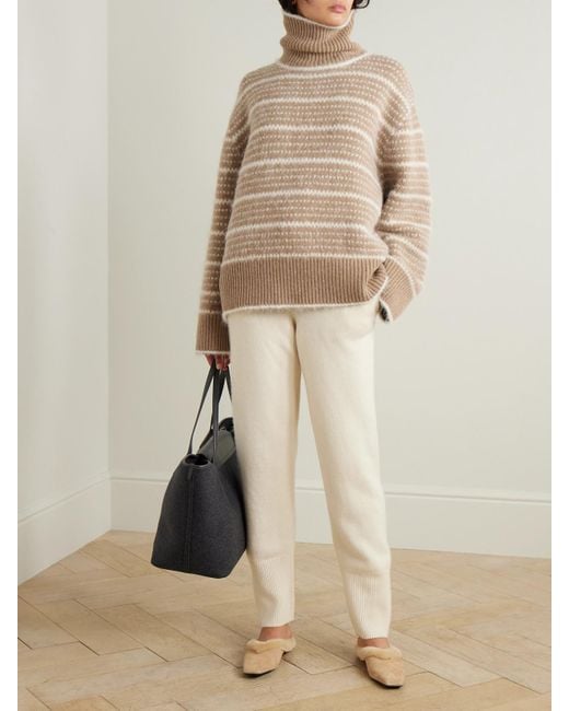 Totême  Natural Wool-Blend Turtleneck Sweater