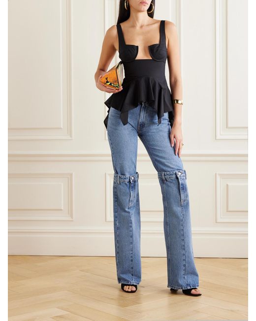 Coperni Blue Halbhohe Jeans Mit Geradem Bein