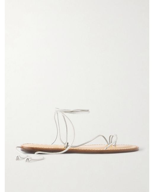 Amanu White The Karima Leather Sandals