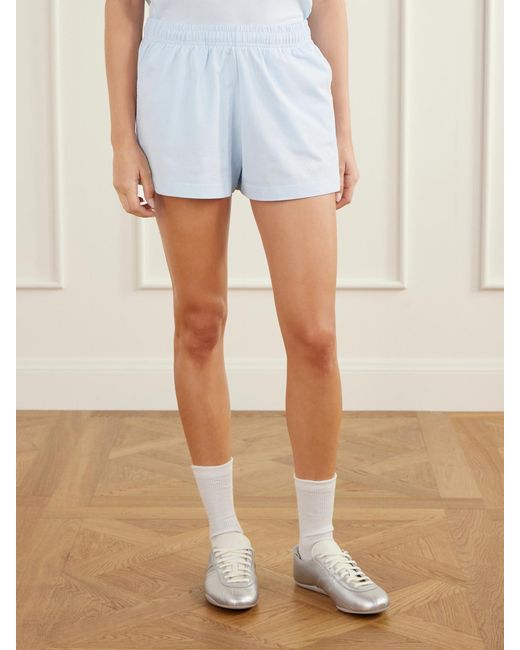 Sporty & Rich Blue International Disco Cotton Shorts
