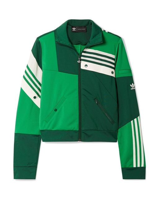 adidas Originals Daniëlle Cathari Snap-embellished Patchwork Jersey Track  Jacket in Green | Lyst
