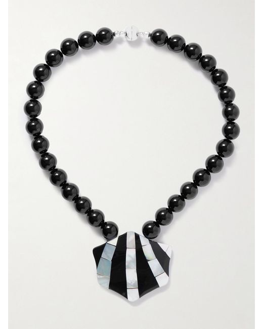 Collier En Métal Argenté, Onyx, Résine Et Coquillage Maris Julietta en coloris Natural