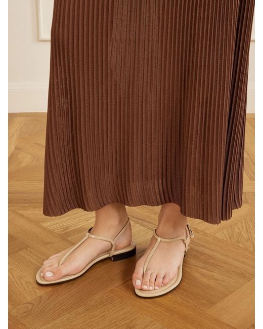 Emme Parsons Natural Cecilia Patent-Leather Sandals