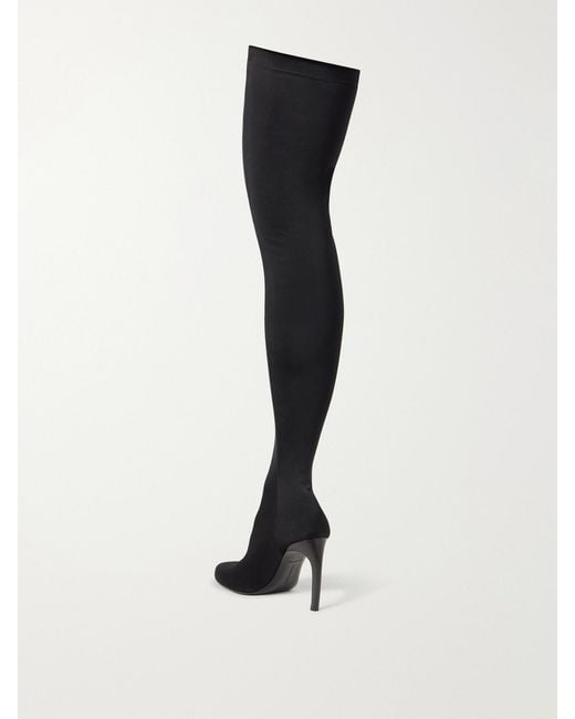 Victoria Beckham Black Harlow 100 Stretch-Jersey Over-The-Knee Boots