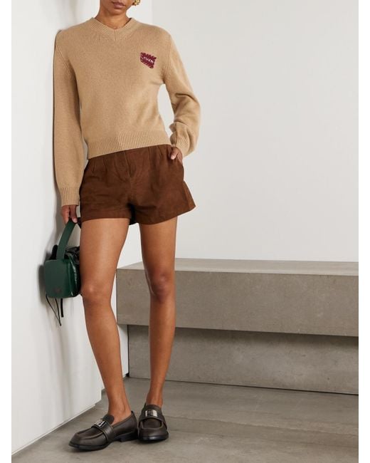 Marni Natural Appliquéd Cashmere Sweater