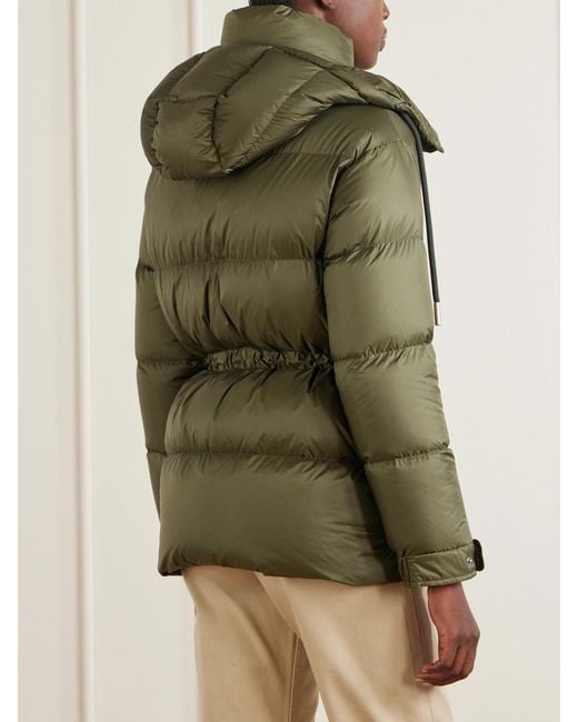 Moncler Green Sesie Hooded Quilted Shell Down Jacket