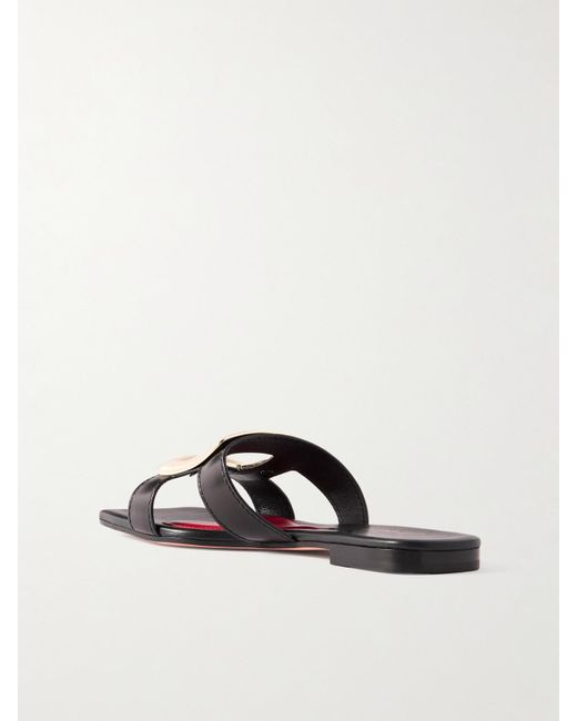 Roger Vivier White Nagoya Pantoletten Aus Leder Mit Cut-Outs Und Verzierung