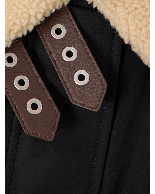 Loewe Black Jacke Aus Shell Aus Einer Baumwollmischung Mit Shearling-Besatz