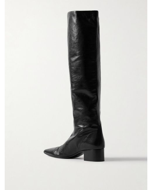 Khaite Black Andee Kniehohe Stiefel Aus Leder
