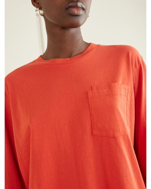 B Sides Red Double Pocket-Detail Cotton T-Shirt