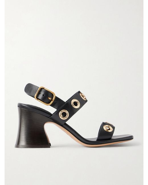 Chloé Black Embellished Leather Sandals