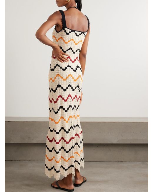 Escvdo White Marea Crocheted Cotton Maxi Dress