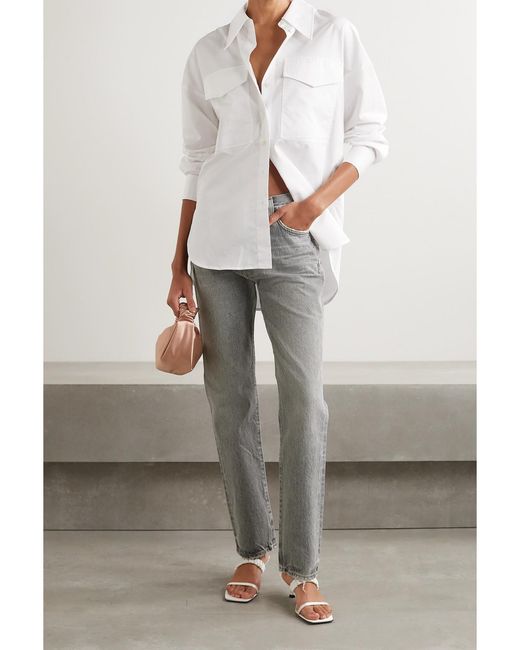 Goldsign Gray The Walcott Distressed Straight-Leg Organic Jeans