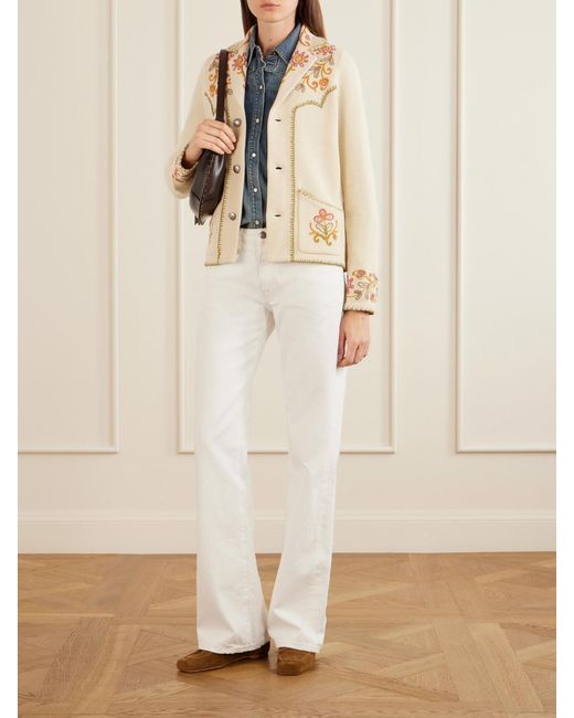 RRL Natural Bella Crochet-Trimmed Cotton And Cashmere-Blend Cardigan