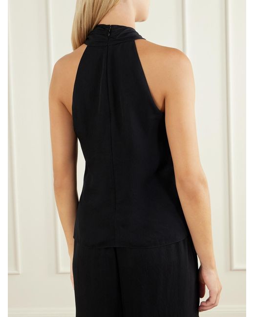 Theory Blue Crepe Halterneck Top
