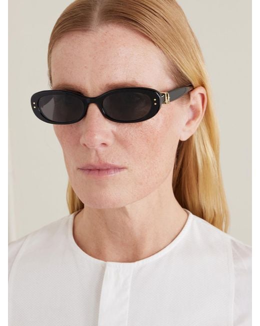 Dior Black Dior Oblique B1I Oval Acetate Sunglasses