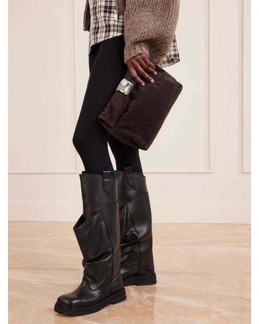 Staud Black Cuff Suede Clutch