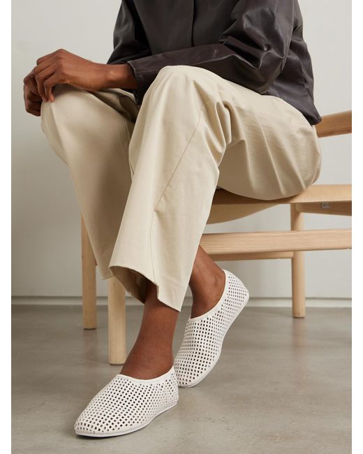 St. Agni Natural Perforated Leather Ballet Flats