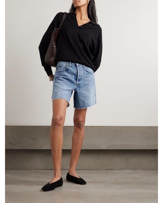 Citizens of Humanity Blue Marlow Frayed Denim Shorts