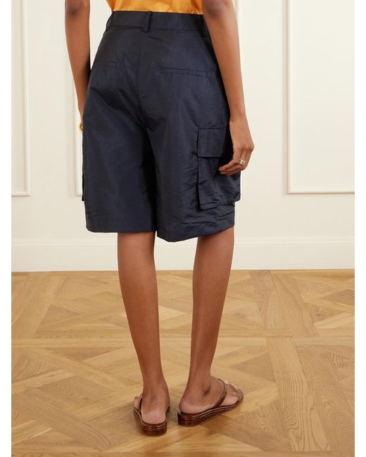 Tibi Blue Stella Shell Cargo Shorts