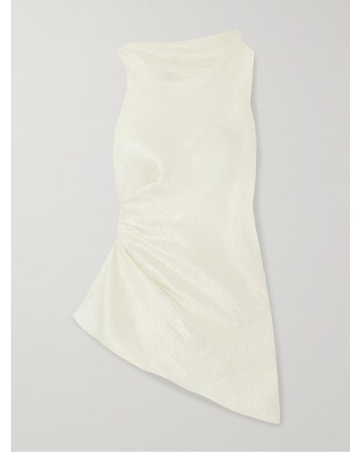 Alexander McQueen Natural Asymmetrisches Oberteil Aus Satin