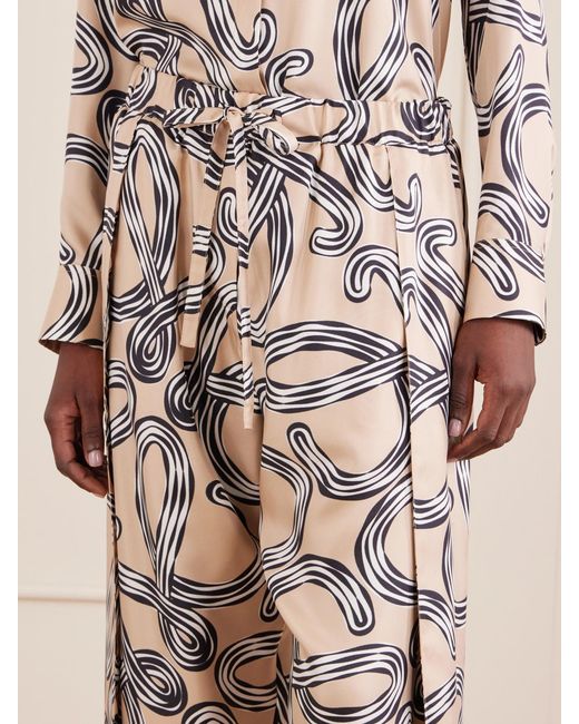 Loewe White Paula's Ibiza Printed Mid-Rise Straight-Leg Silk Pants