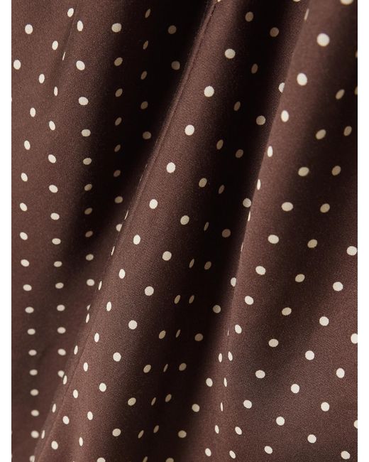 Posse Brown Phoebe Polka-Dot Tencel Lyocell Halterneck Top
