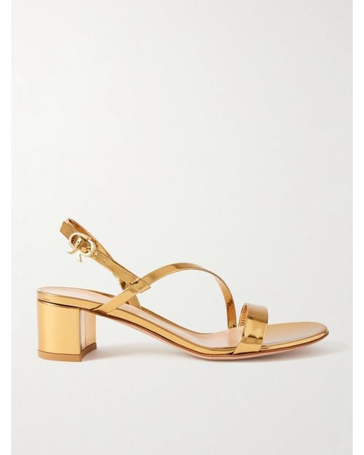 Gianvito Rossi Natural Betsey 45 Metallic Leather Sandals