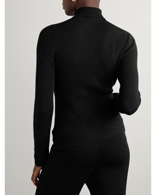 The Elder Statesman Black Delicash Cashmere And Silk-Blend Turtleneck Sweater