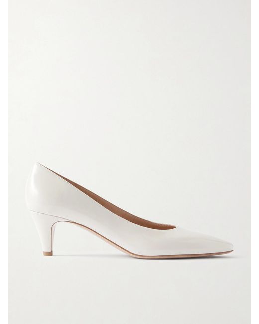 Gianvito Rossi Natural Amelia 55 Patent-Leather Pumps