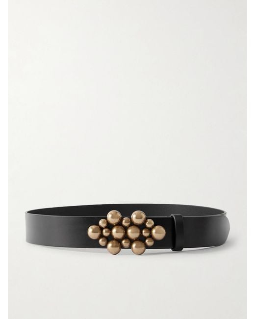 Isabel Marant White Vickia Embellished Leather Belt