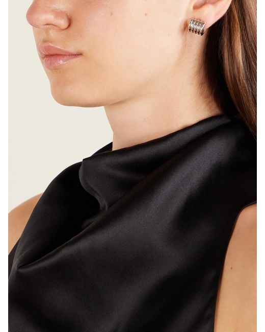 DEHANCHE White Hollyhock-Toned Earrings