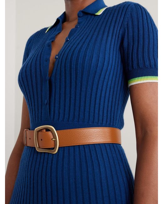 Gabriela Hearst Brown Simone Textured-Leather Belt
