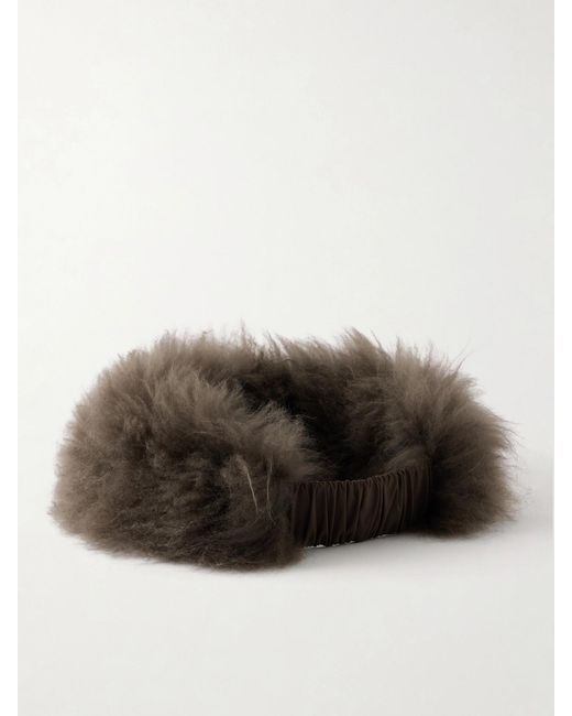 Yves Salomon Brown Shearling Headband