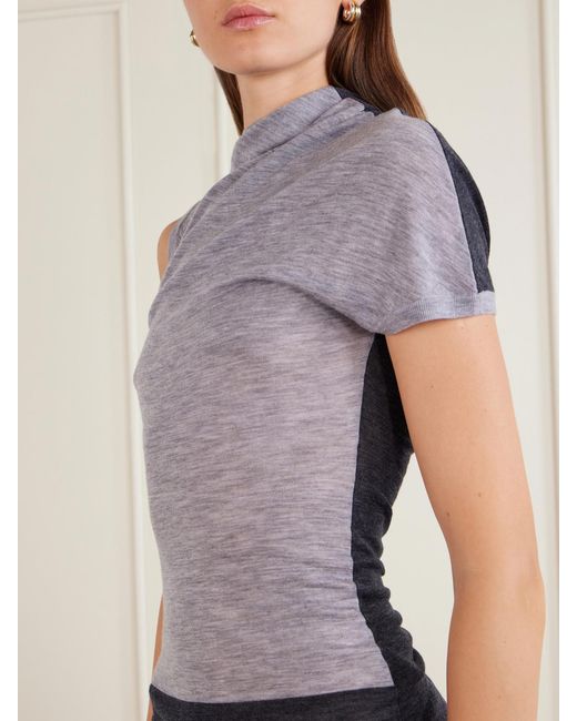Sharon Wauchob Gray Willla Asymmetric Wool Tank