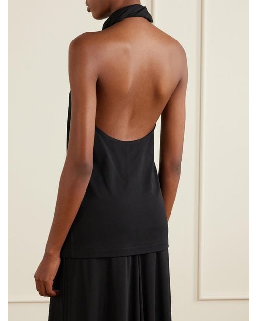 Totême Black Jersey Halterneck Blouse