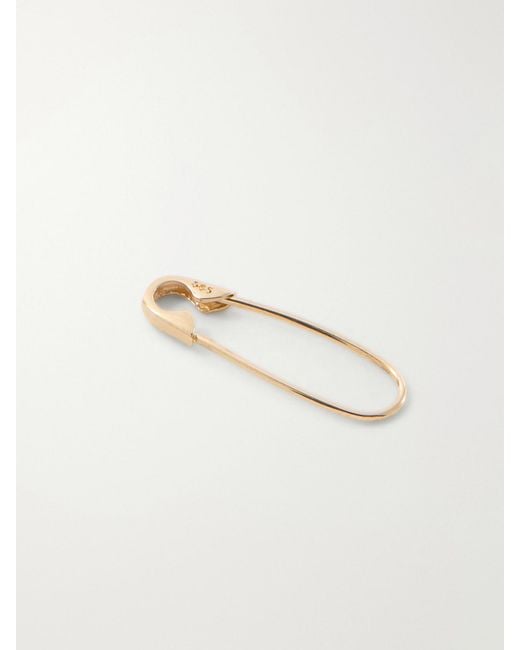 Loren Stewart White Mini Safety Pin 14-Karat