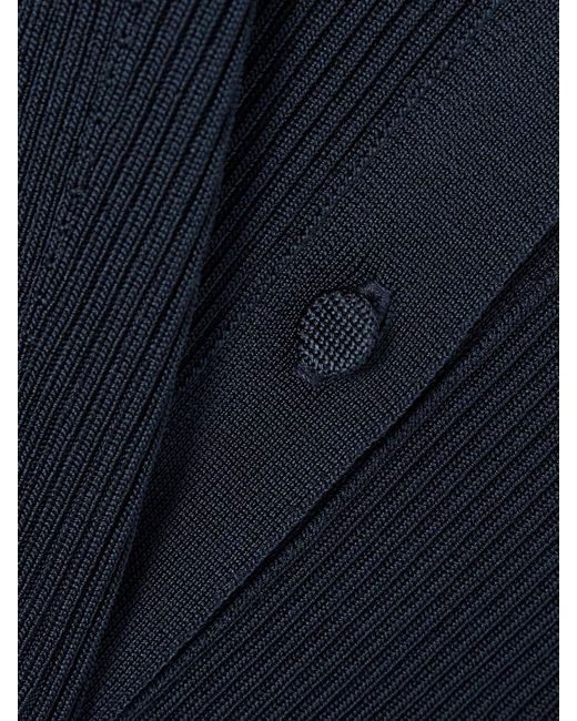 Dries Van Noten Blue Ribbed-Knit Cardigan