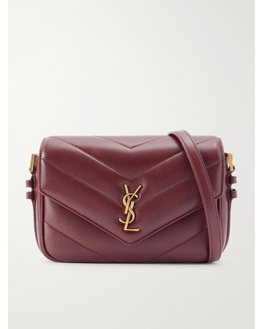 Saint Laurent Purple Loulou Toy Matelassé Leather Shoulder Bag