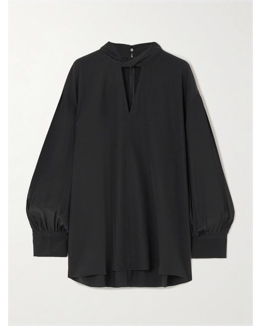 Blouse En Crêpe De Chine De Soie Rivoli Joseph en coloris Black