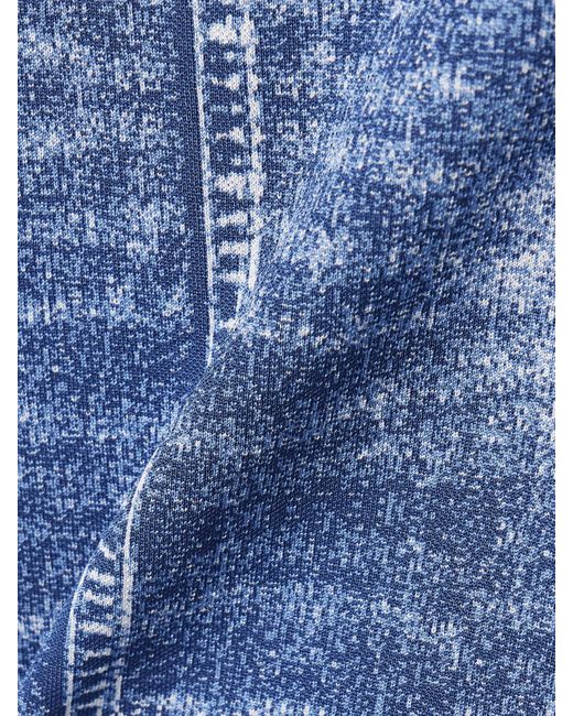 Balmain Blue Trompe-L'Œil Printed Knitted Midi Skirt