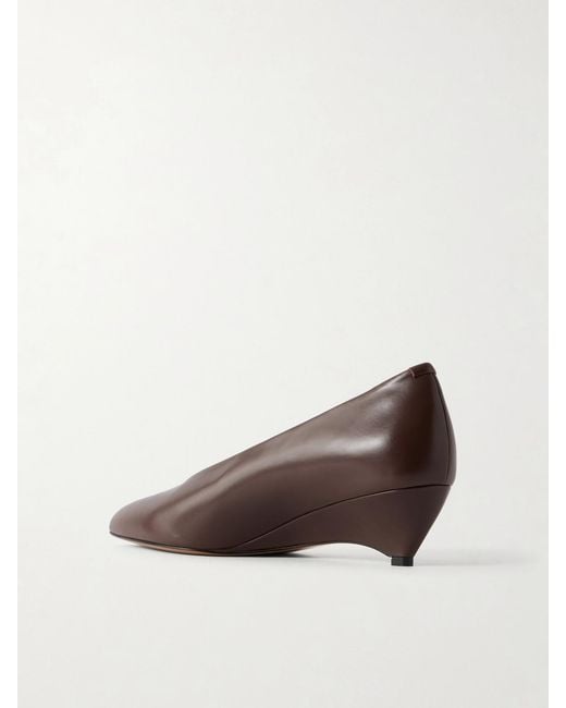 Jil Sander Brown Arc Leather Pumps