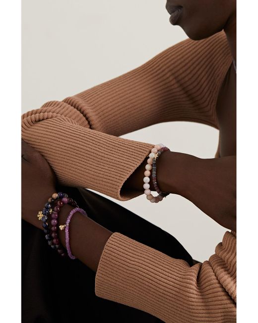Sydney Evan Pink Small Ladybug 14-Karat Multi-Stone Bracelet